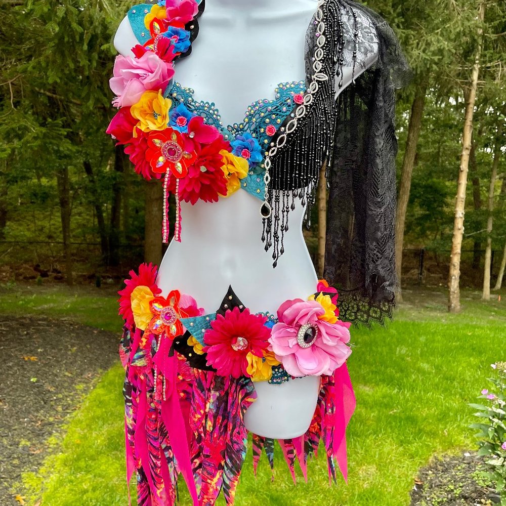 Neon garden Glam fairy costume dress Brand new made by L’Amour Le Allure - Picture 4 of 5